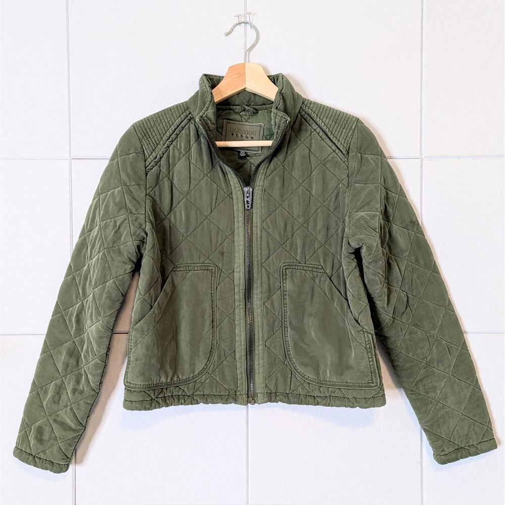 Blank NYC Happy Camper quilted cropped zip front jacket